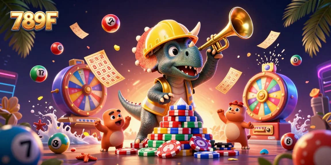 Experience exciting gameplay at 789F while cheering for wins in a vibrant casino scene.
