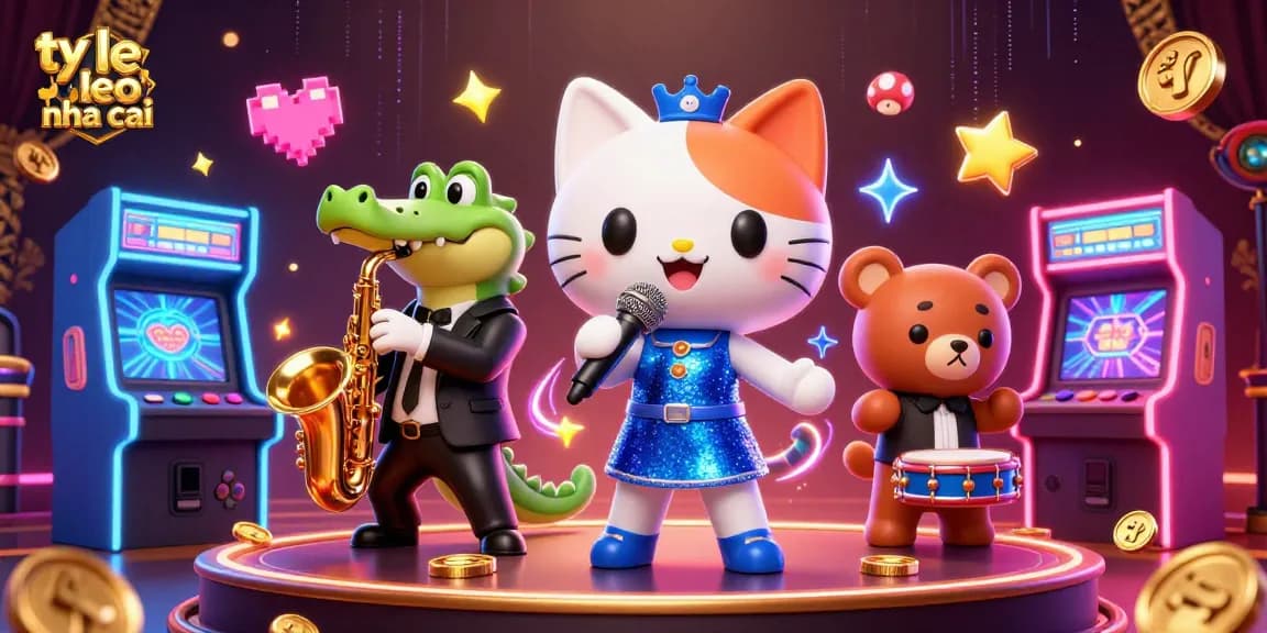 Explore the vibrant world of ty le keo nha cai with colorful casino-themed characters and dynamic gaming elements.