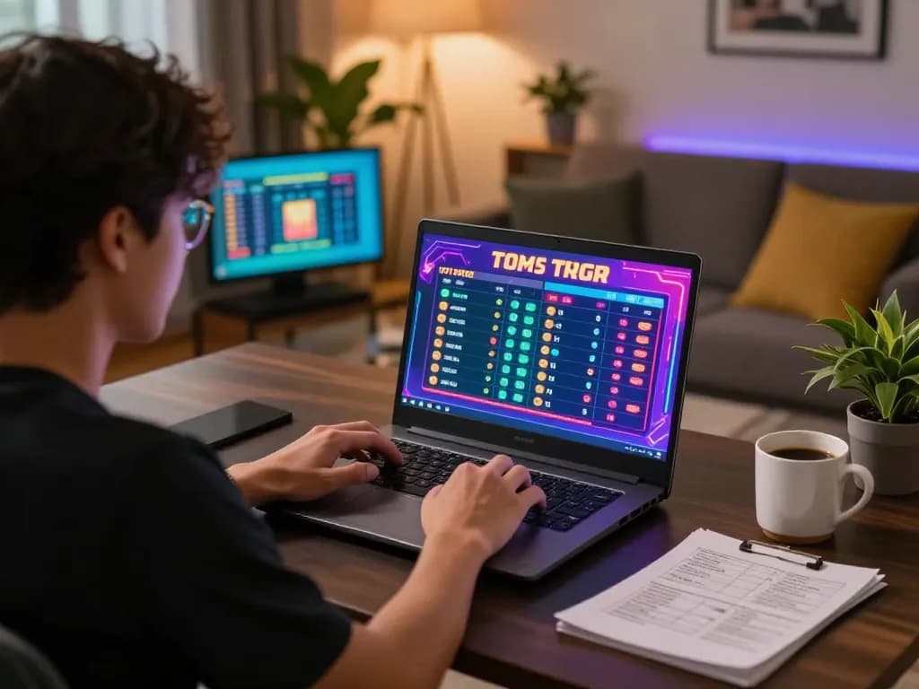 Permainan toto togel di pengaturan permainan rumah yang nyaman dengan catatan strategis dan pemain yang fokus.