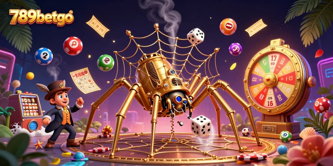 Experience slots and jackpots with 789betgo in an enchanting 3D casino illustration.