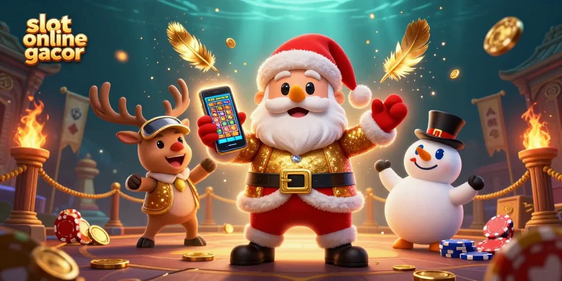 Mencoba slot online gacor dengan Santa dan teman-temannya di kasino 3D yang meriah.