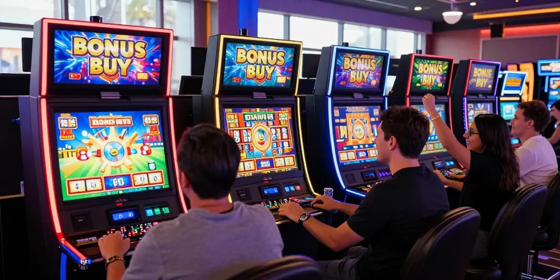 Players enjoying Bonus Buy slots at chagency.co.uk casino with exciting visuals and vibrant atmosphere.