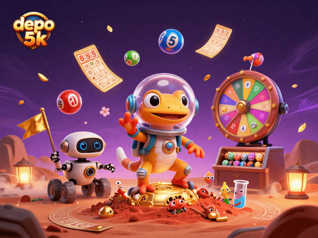 Engage in the adventure of depo 5k as a Martian gecko unveils treasures from a golden casino.