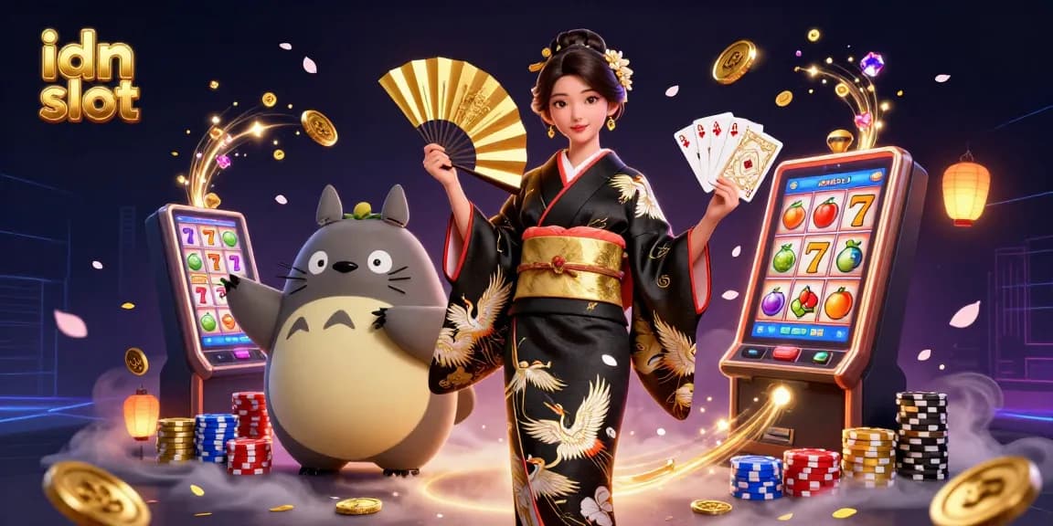 Experience the joy of idn slot games with a stunning 3D casino illustration showcasing vibrant elements.