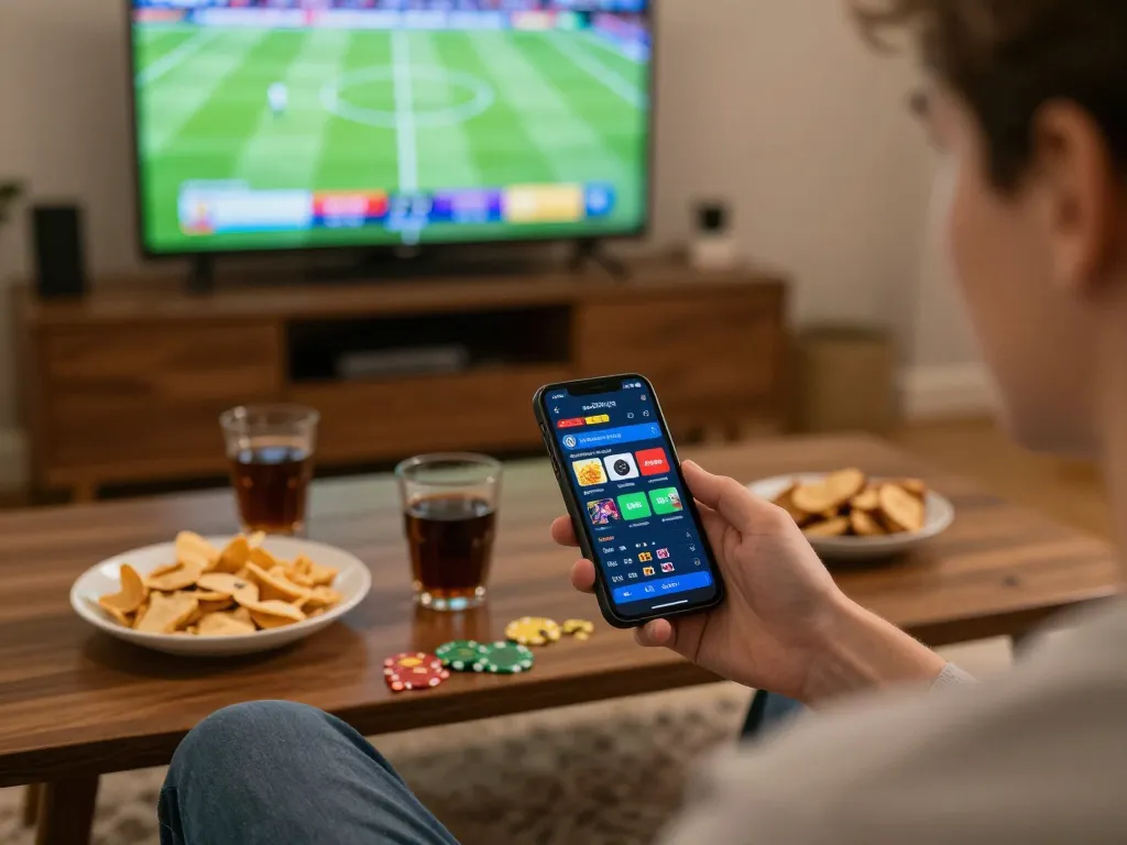 Exciting online gambling with 88aa app on smartphone during sports betting.