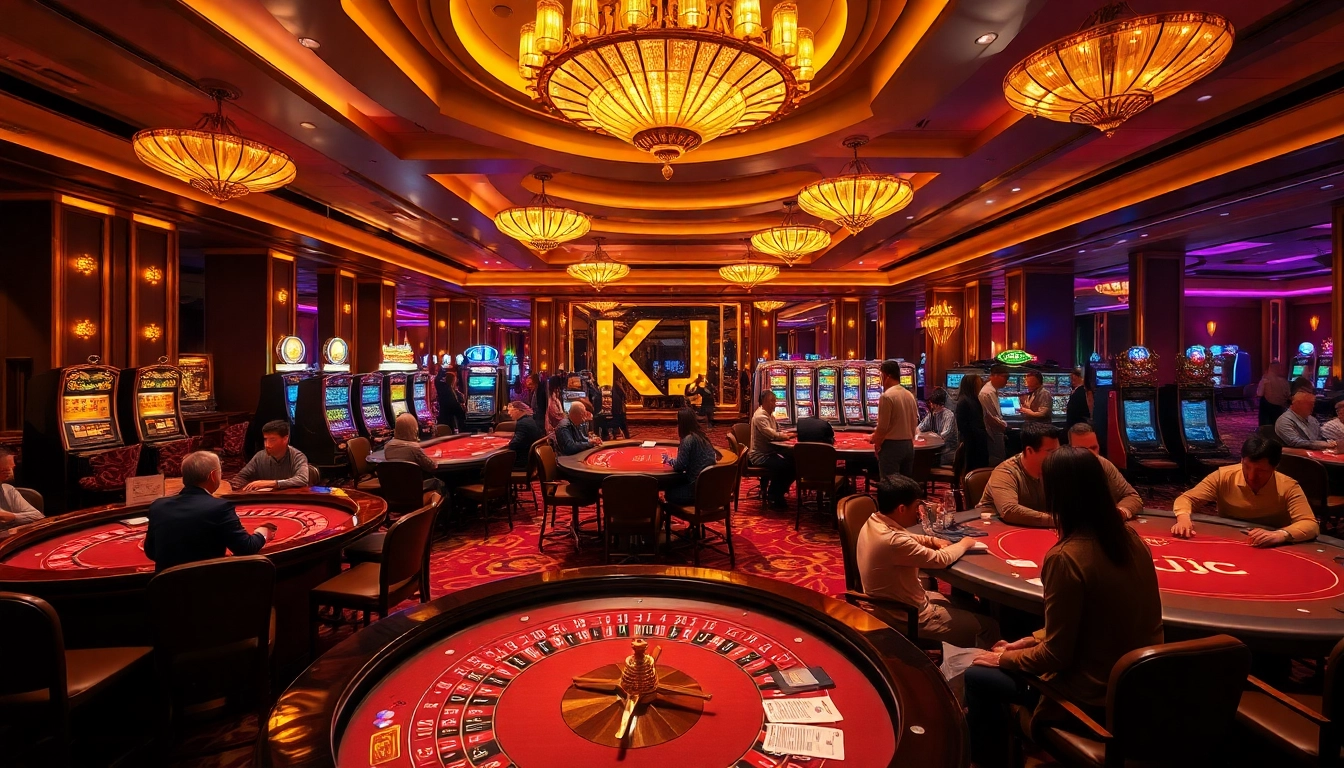 KJC enthusiasts engaging at vibrant casino tables filled with excitement and luxury.