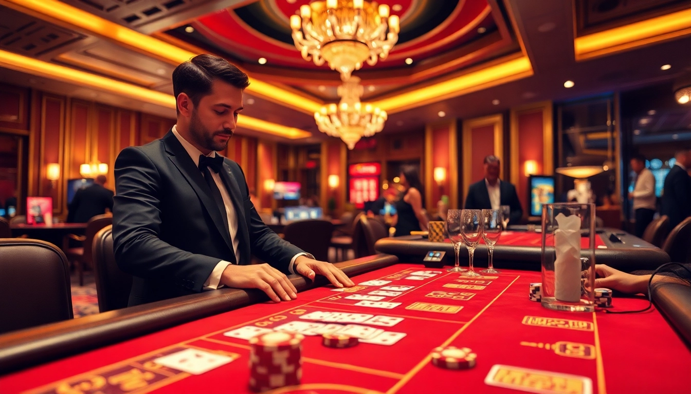 에볼루션 카지노 환경에서 라이브 딜러가 플레이어와 상호작용하는 모습.