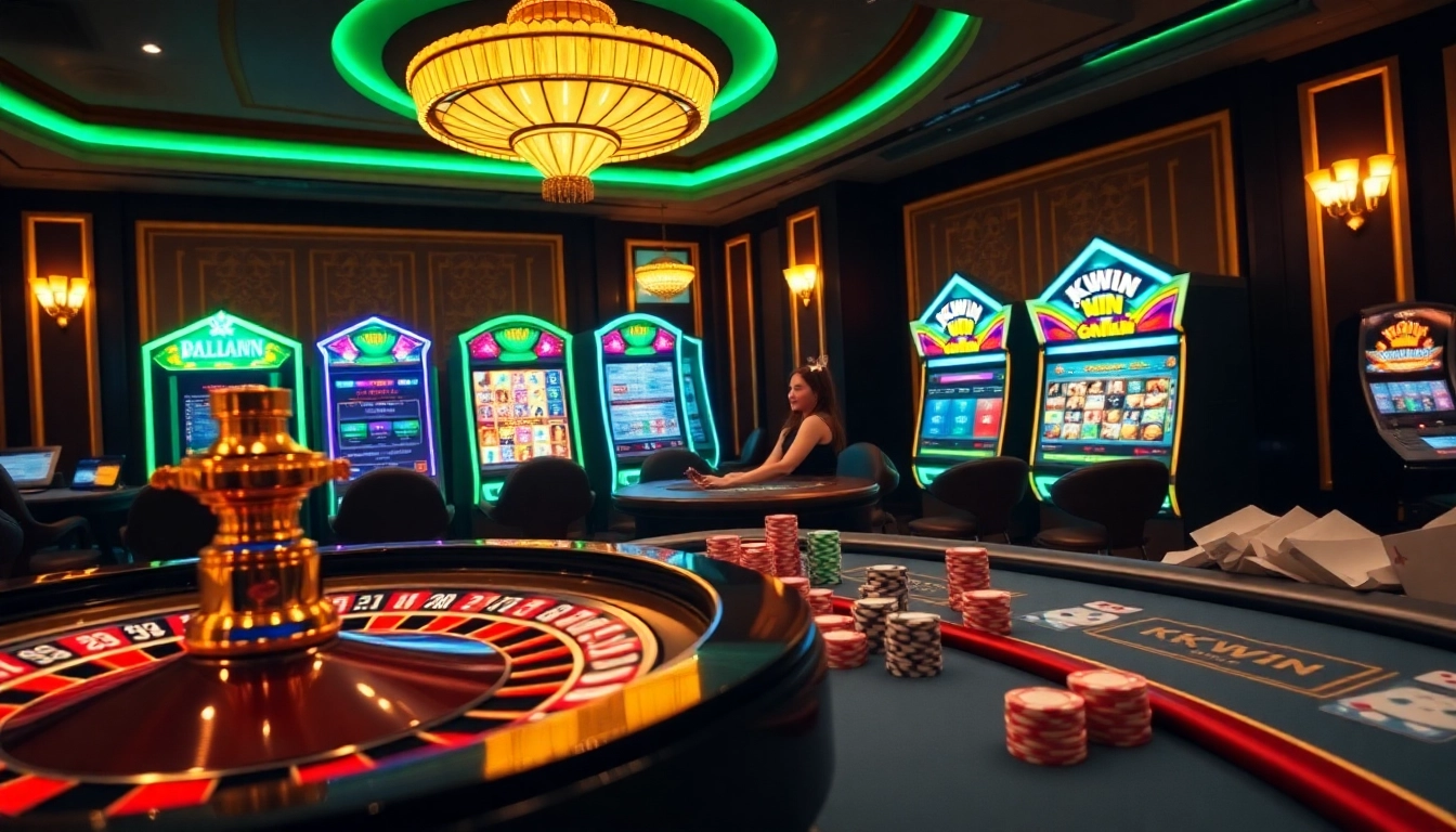 Betting on a live dealer game at https://kkwin.diy/ with vibrant poker chips and a spinning roulette wheel.