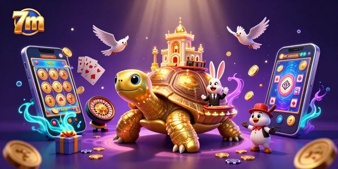 Engage in thrilling 7m gaming with a vibrant cartoon illustration showcasing a casino adventure.
