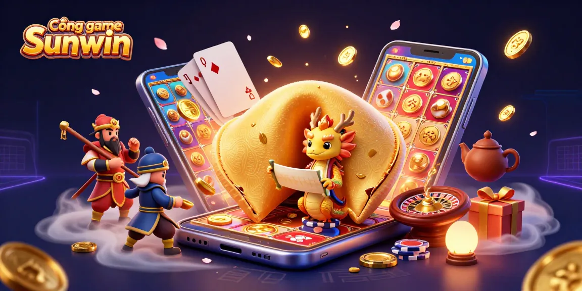 Cổng game Sunwin features an engaging casino scene with characters and dynamic gaming elements.
