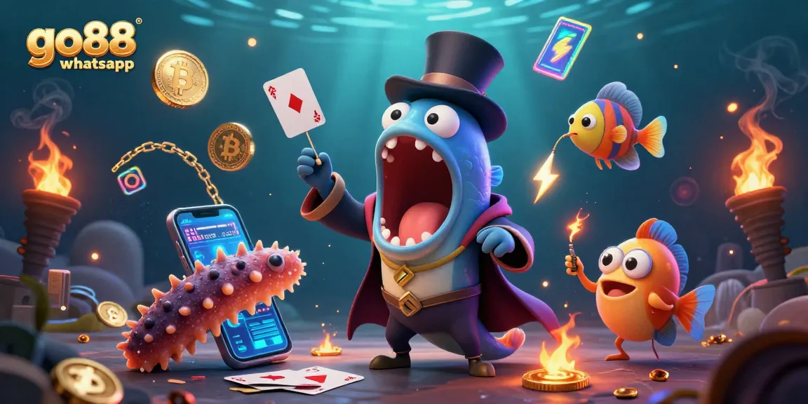 Experience thrilling gameplay with go88 whatsapp as characters engage in exciting casino acts underwater.