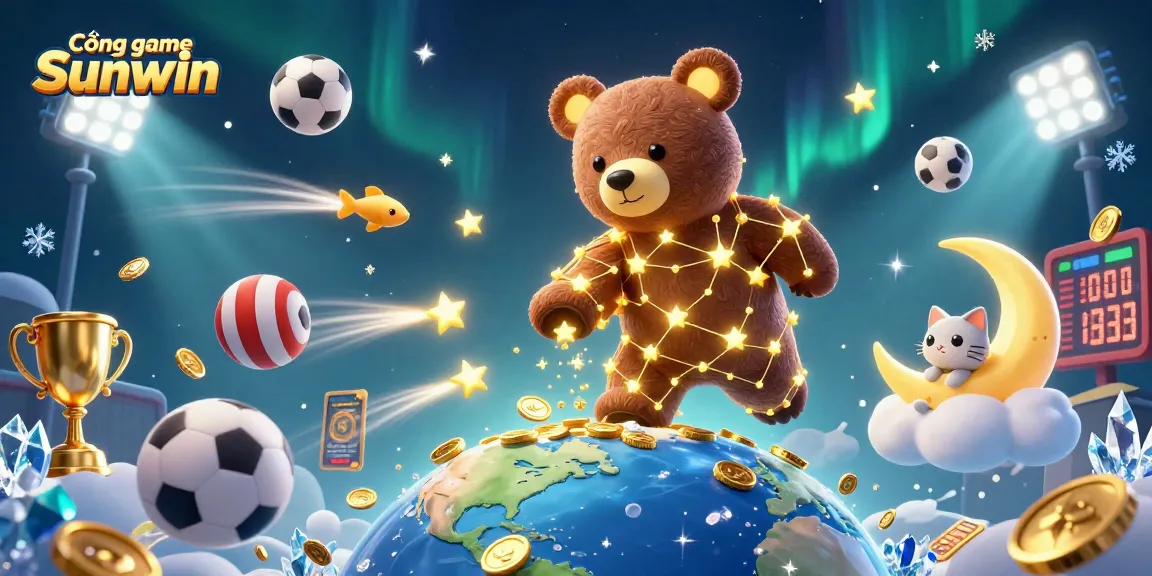 Experience the thrill of Cổng game Sunwin with vibrant 3D casino characters scooping coins.