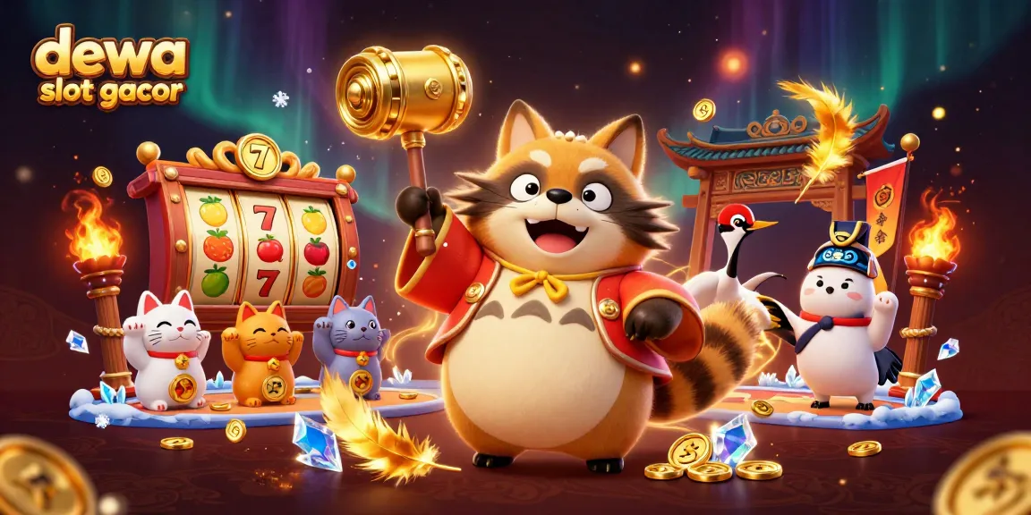 Menangkan hadiah di dewa slot gacor dengan karakter ceria dan elemen kasino interaktif yang menarik.