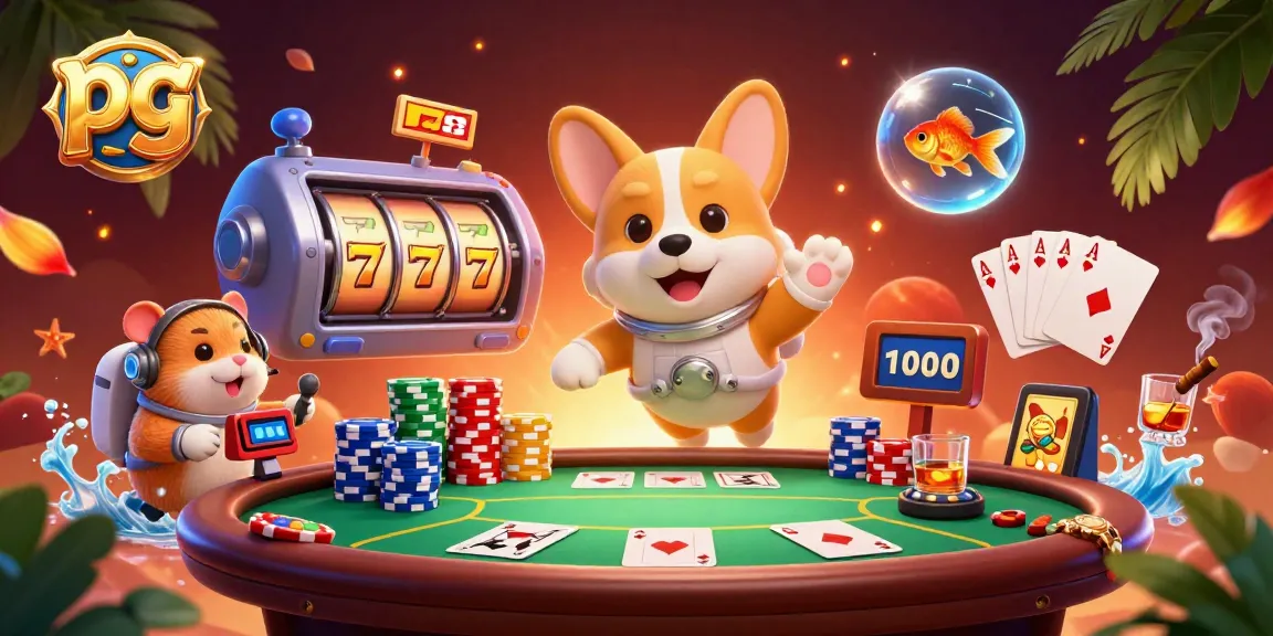 Experience the thrill of pg gambling with flying slot reels, jackpot counters and a lively casino scene.