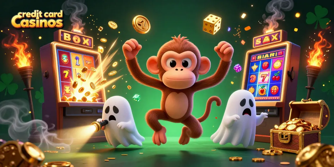 Engage with credit card casinos in a vibrant, dynamic 3D illustration showcasing gameplay excitement.